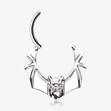 Detail View 1 of Flying Night Bat Steel Clicker Hoop Ring